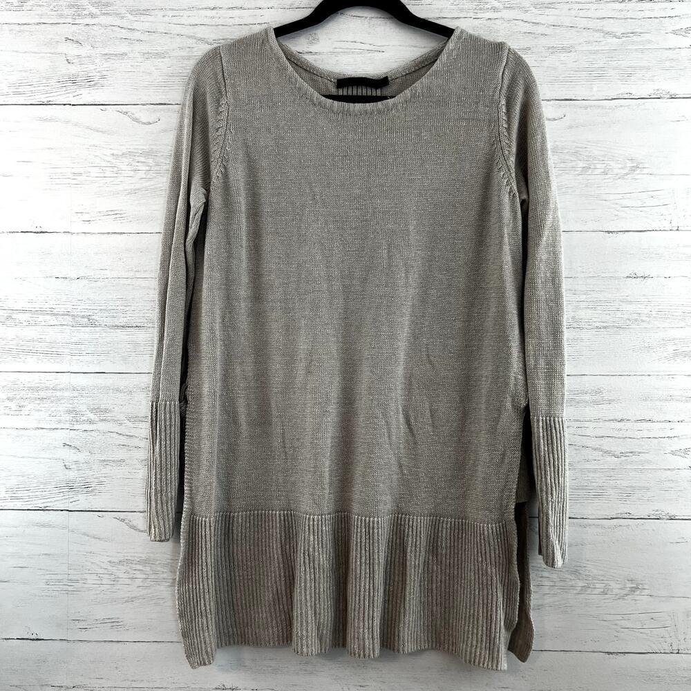 Raffi Linen Knit Tie Side Pullover Sweater Size M